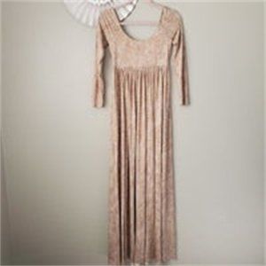 Snake Skin Print Round Neck Maternity Maxi Dress M